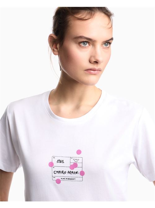 ASV Organic Jersey T-Shirt with Print and Polka Dots Emporio Armani | EW003593 AF12597.U0002